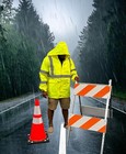 Class 3 Reflective Hi Vis Rain Jacket Waterproof Hooded Lime Ansi Safety