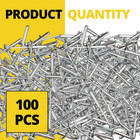100pcs Large Flange Aluminum Pop Rivets 3 16  X 3 4  Big Head Steel Mandrel Dom