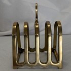 Vintage Solid Brass Toast Rack  Letter Holder Mail Organizer  Napkin Holder