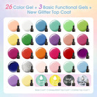 30pcs Gel Nail Polish Set With Base Gel Top Coat  glossy Matte And Glitter   26