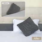 Queen Bed Wedge Pillow For Headboard Gap Filler Removable washable Cover gray