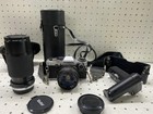Vintage Olympus Om-10 35mm Slr Camera Lens Winder 2   Extras Bag Kit Japan
