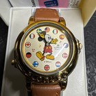 Vintage Lorus Disney Mickey Mouse Gold Musical Melody Watch Small World Rtr006