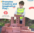 Playlearn 25pc Foam Building Blocks Kids Set W  Vest   Storage Bag Brick Size