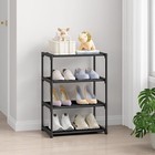 4 Tier Small Shoe Rack  Narrow Stackable Shoe Storage Organizer Shelf