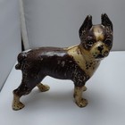 Vintage antique Cast Iron Boston Terrier French Bulldog Bank 5  Tall