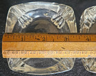 2 Art Deco Clear Glass Square Ashtray Ice Block Thick Heavy Mcm  3 1 2  Across 