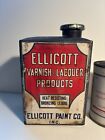 Ellicott Paint Co Tin Varnish Lacquer Buffalo Ny Bronze Advertising Can Gas Oil
