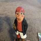 Vintage Hand Carved Wooden Sea Captain   First Mate Nautical Figurines  Folk Art