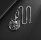 316l Stainless Steel Viking Skull Goth Biker Punk High Quality Pendant Necklace
