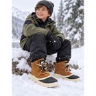 Brand New Sorel Waterproof Youth Boots Size 4 Us   Eu 35 Black Brown White Sole