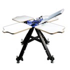 1 Color 4 Station Floor Screen Printing Machine Height Adjustable T-shirt Press
