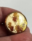 Set Of 3 Vintage Japanese Satsuma Porcelain Buttons Hand Painted Maple Leaves