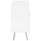 Nieta White High Gloss And Chrome 32 25 In  H Storage Cabinet With Glass Shelf
