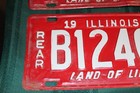 Beautiful Metal Pair  Illinois License Plates  1957 B124023