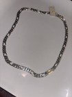 925 Silver Tone Metal Figaro Link Chain Necklace  Chain Style  No Gemstones
