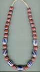 African Trade Beads Vintage Antique Venetian Glass Mixed Chevrons Brown Striped