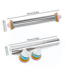 Stainless Steel Adjustable Rolling Pin With Thickness Rings Non Stick Tool