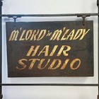 Antique Lord Lady Hair Studio Iron Trade Sign Beauty Salon Barber Shop Gothic