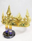 Gold Regal Crown  Prince Crown  Renaissance Faire  Medieval Cosplay  Green Stone