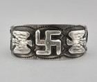 1920 s Navajo Fred Harvey Silver Repousse Whirling Log Thunderbird Cuff Bracelet