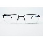 Champion Eyeglasses Mens Black Half Rim Rectangular Frames 53-18-140