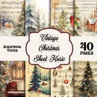 Vintage Christmas Sheet Music Scrapbook Paper  Capture The Holiday Spirit With T
