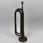 Vintage U s  Silvertone Regulation Military Brass Bugle  With Mouth Piece