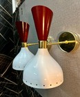 Nautical Mid Century Italian Diabolo Wall Sconce  Handmade Brass Vanity Light