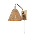Globe Electric 1-light Matte Brass Wall Sconce With Rattan Shade And On off