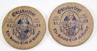2 Vintage Rotary Club Of Quincy Il   Knapheide Oktoberfest  1 Drink Wooden Token