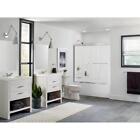 60 X 57  Five Piece Glue Up Bath Tub Surround System High Gloss White Self Drain