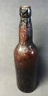 1890s R co Reed Massillon Ohio Amber Glass Beer Bottle Antique Tooled 11 1 4 