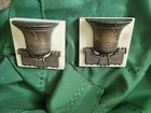 Vintage Liberty Bell Bookends Cast Metal Bronze Brass Marble Backs Excellent 