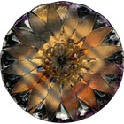 1-1 4  Large 19th Century Lacy Glass Button W Floral   Original Backpaint