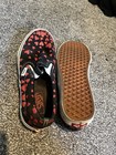 Vans Classic Slip-on Us 9 Black red Hearts Canvas Casual Shoes