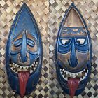 Adventureland Enchanted Wooden Tiki Room Mask Wall Plaque Set Of 2-  24 x 10 