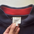 Vintage 80s Adidas Trefoil Warm Up Track Jacket Large Red Navy Blue Cotton Blend