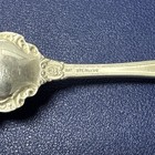 Antique Sterling Silver Sugar Spoon Pat  Ornate Scroll Shell Bowl 6  Vintage 20g