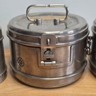 Rare Vtg Wwii Era Drgm Aesculap Medical Sterilization Containers Set Of 4 Metal