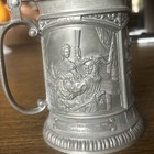 Vintage Ceramic German Stoneware Beer Mug With Tin Cap