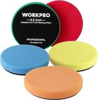 Workpro 5pcs 6 5-inch Polishing Pads Sponge Waxing Foam Buffing Kit Car Polisher