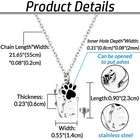 Pet Cremation Paw Print Love Pendant Dog Cat Ashes Urn Stainless Steel Necklace