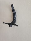 Brutalist Sculpture Diver Cast Iron Wal Art 10x10 5 Vintage Deco Nouveau