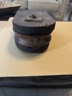 Large Vintage Antique Cast Iron And Wood Barn Pulley Farm Ship Block Tackle Nice