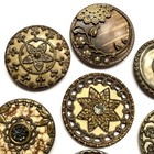 Fine Collection Of Large Victorian Celluloid On Metal Buttons
