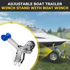 1200lb Adjustable Boat Trailer Winch Post Winch For 3  W X 4  H Trailer Drawbar
