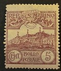 Travelstamps  1903 San Marino Stamps Scott  42 - 5 Cent Mt  Titano Mint Mogh