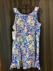 Beachtime By Lulu B L Multicolor Flower Round-neck Sleeveless Cotton Dress