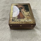India Vintage Small Wooden Box Jewelry Trinket Hand Carved Wood